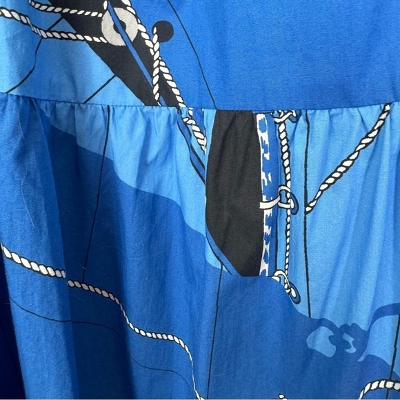 J.Crew Blue Ratti Regatta Tie-Front Midi Dress Sz:6 - Picture 6 of 14
